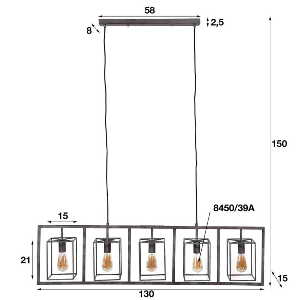 Hanglamp 5L Angular